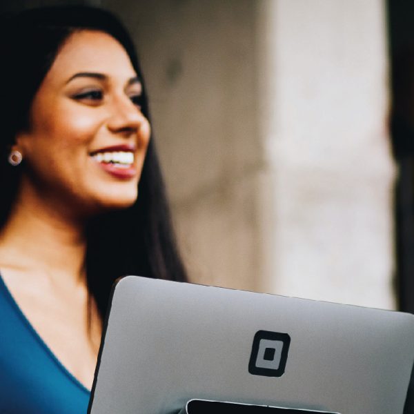 Woman using a laptop