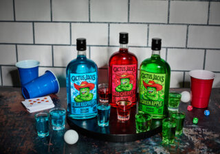 cactus jack bottles with solo cups and ping pong balls