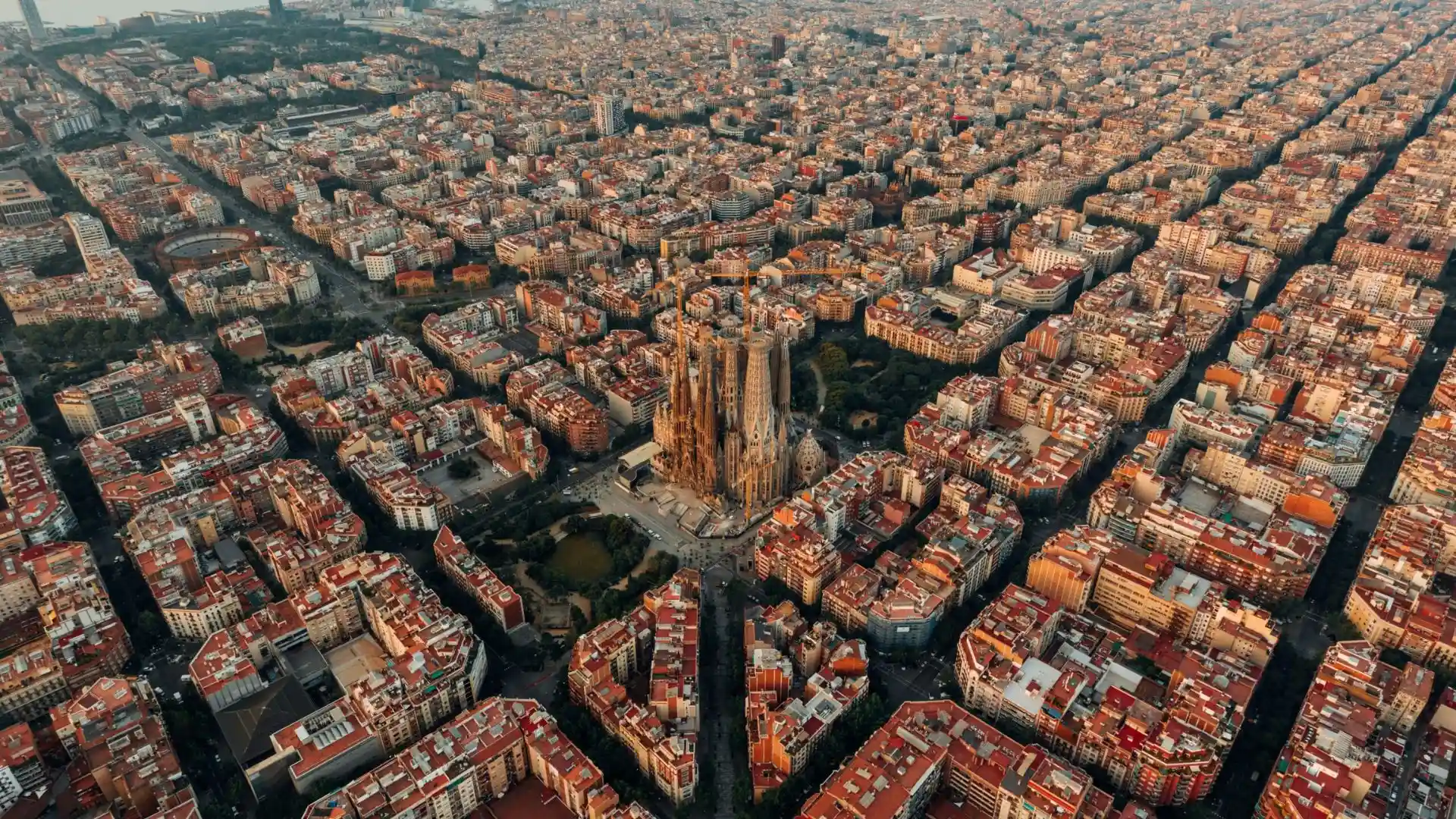 an aerial view of Barcelona